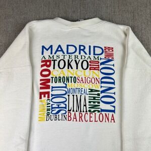 Vintage 90s AT&T Worldwide Sweatshirt Men's XL Heavyweight White Crewneck